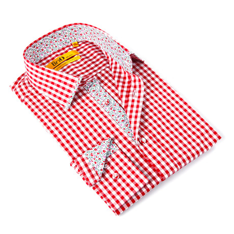 Brio Milano // Floral Dress Shirt // Red + White (S)