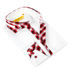 Plaid Dress Shirt // Red + White (S)