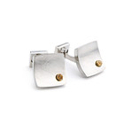 Ike Behar // Stone Rhodium Plated Cufflinks
