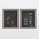 Toothbrush Patent Collection // 2 Print Set // Chalkboard (8" W x 10" H)