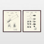 Toothbrush Patent Collection // 2 Print Set // Warm Toned (8" W x 10" H)