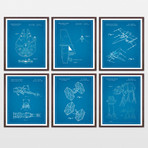 Star Wars Patent Collection // 6 Print Set // Blueprint (8" W x 10" H)