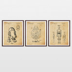 Star Wars Triptych Patent Collection // 3 Print Set // Antique Paper (8" W x 10" H)