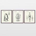Star Wars Triptych Patent Collection // 3 Print Set // Warm Toned (8" W x 10" H)