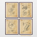 Cinema Patent Collection // 4 Print Set // Antique Paper (8" W x 10" H)