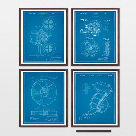Cinema Patent Collection // 4 Print Set // Blueprint (8" W x 10" H)