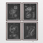 Cinema Patent Collection // 4 Print Set // Chalkboard (8" W x 10" H)