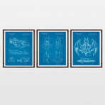 Batman Patent Collection // 3 Print Set // Blueprint (8" W x 10" H)