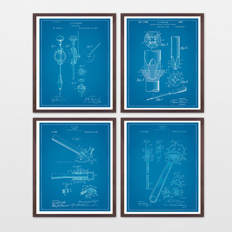 Tools Patent Collection // 4 Print Set // Blueprint (8"W x 10"H)