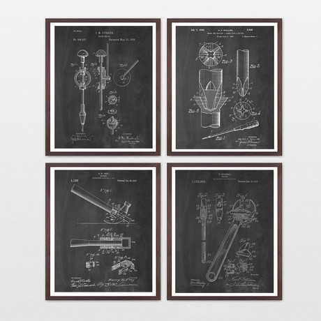 Tools Patent Collection // 4 Print Set // Chalkboard (8"W x 10"H)