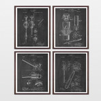 Tools Patent Collection // 4 Print Set // Chalkboard (8"W x 10"H)
