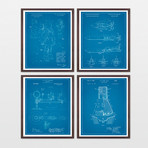 Space Patent Collection // 4 Print Set // Blueprint (8" W x 10" H)