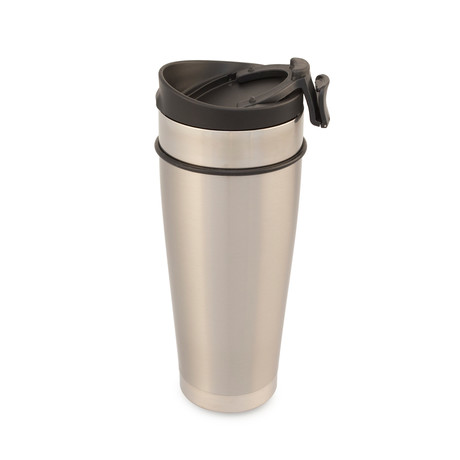 Travel Mug With Sip + Snap Lid // 20oz. (Brushed Steel)