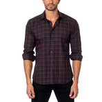 THOMAS Button-Up // Dark Red Check (L)