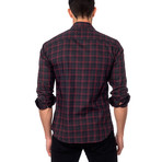 THOMAS Button-Up // Dark Red Check (L)