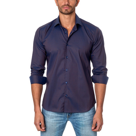 Jared Lang // THOMAS Button-Up // Dark Purple (2XL)