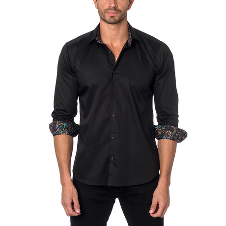 THOMAS Button-Up // Black Paisley (2XL)