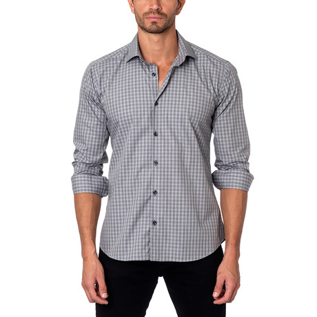 THOMAS Button-Up // Grey Gingham (L)