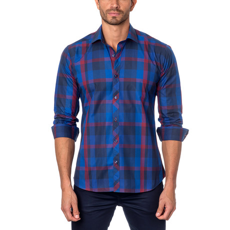 OTT Button-Up // Blue + Red Large Check (L)