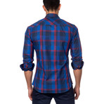 OTT Button-Up // Blue + Red Large Check (L)