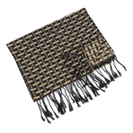 Bub Moda // Line Pattern Scarf // Beige + Black Print