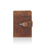 Leather Lock Wallet // Brown