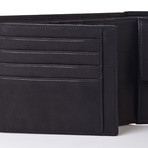 Gentlemen's Leather Flat Wallet // Black