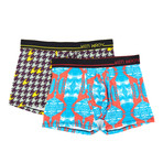 Giraffe Houndstooth Pack // Black + Blue + Grey // Set of 2 (M[31-33''])