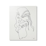 Star Wars // One Line Chewie // Aluminum Print (16"L x 20"H)