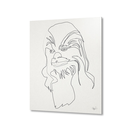 Star Wars // One Line Chewie // Aluminum Print (16"L x 20"H)
