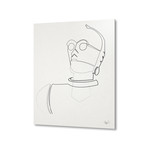 Star Wars // One Line C3PO // Aluminum Print (16"L x 20"H)
