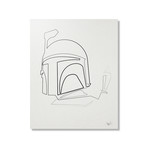 Star Wars // One Line Boba Fett // Aluminum Print (16"L x 20"H)