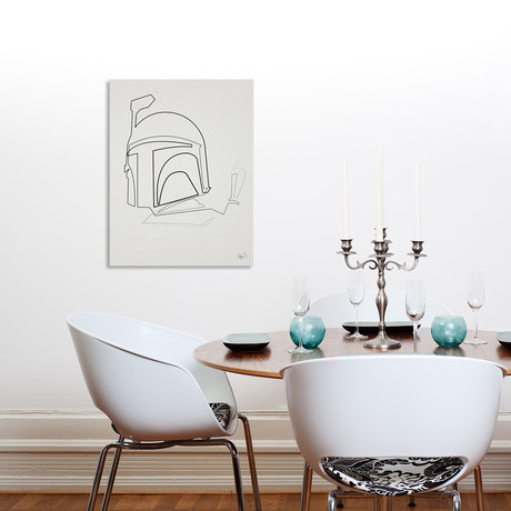 Star Wars // One Line Boba Fett // Aluminum Print (16"L x 20"H)