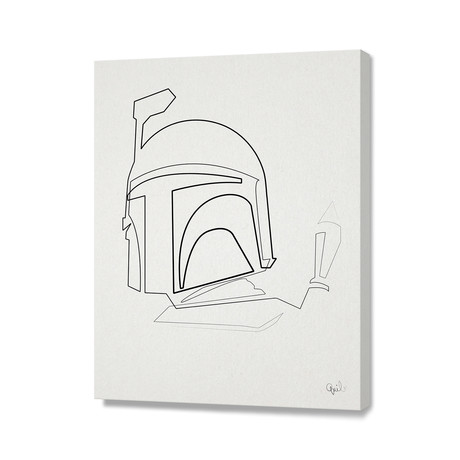 One Line Boba Fett (20"H x 16"W x 1.5"D)