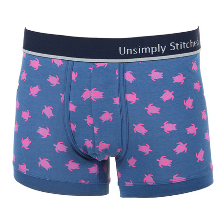 Turtle Boxer Trunk // Navy + Pink (S(28"-30"))