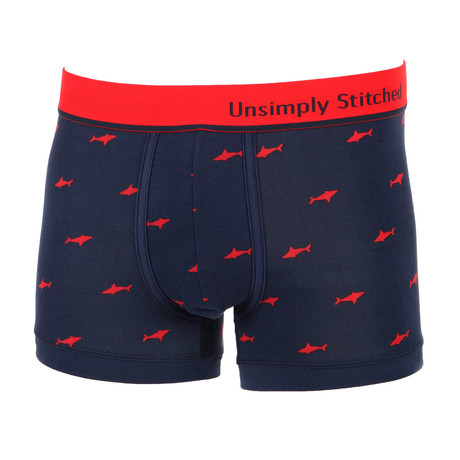 Boxer Trunk // Red + Navy (S(28"-30"))