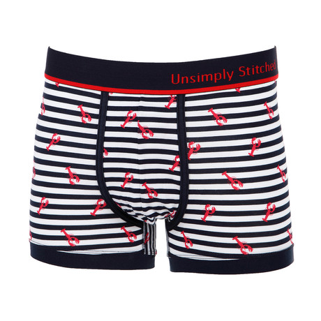 No Show Boxer Trunk // Lobster Stripe (S (30"-32"))