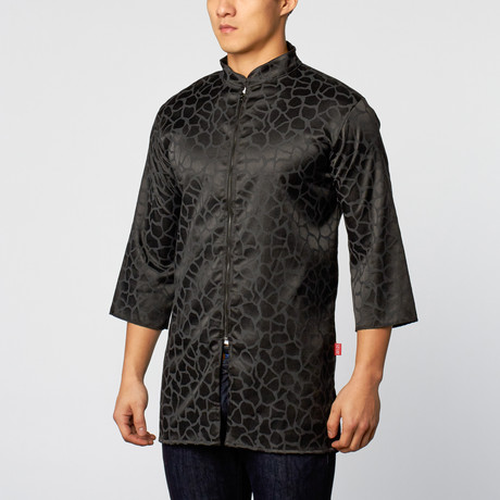 Junaeu Zip Up Shirt // Black Camo (S)