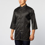 Junaeu Zip Up Shirt // Black Camo (L)