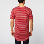 Premium Burnside Tee // Red + White Stripe (XL)
