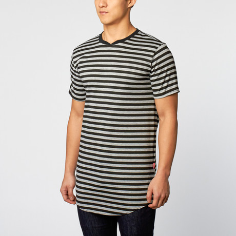 Premium Burnside Tee // Black + Gray Stripe (S)