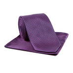 Italian Silk Tie + Pocket Square // Purple Circle Block