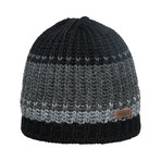 Mathew Alpaca Wool Blend  Beanie // Grey + Black