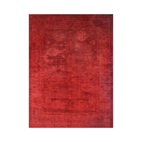 Hand-Knotted Lamb's Wool Area Rug // 030801 // Red