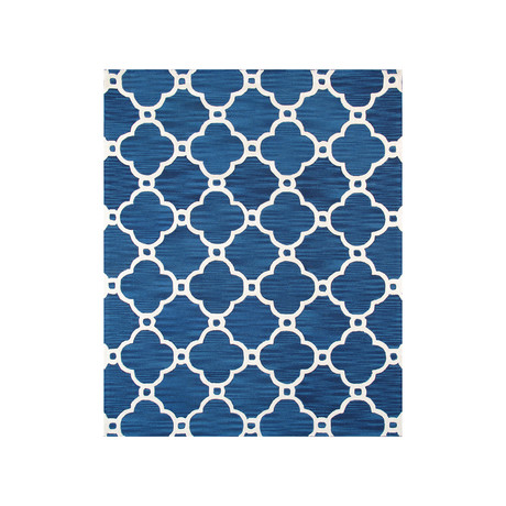 Hand-Tufted Lamb's Wool Area Rug // PBW-820 // Navy (6'L x 4'W)
