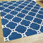 Hand-Tufted Lamb's Wool Area Rug // PBW-820 // Navy (6'L x 4'W)
