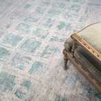 Hand-Knotted Bamboo Silk Area Rug // PV-5 // Ivory (1'7L x 1'W)