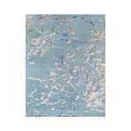 Hand-Knotted Silk + Wool Area Rug // SPLASH-567 // Blue (9'L x 6'3"W)