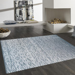 Hand-Knotted Silk + Wool Area Rug // SHIMMER-7 // Blue (2'10"L x 2'1"W)