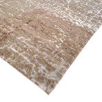 Hand-Knotted Silk + Wool Area Rug // REFLECTION-3 // Camel